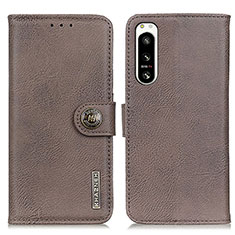 Coque Portefeuille Livre Cuir Etui Clapet K02Z pour Sony Xperia 5 IV Gris