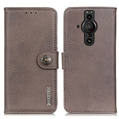 Coque Portefeuille Livre Cuir Etui Clapet K02Z pour Sony Xperia PRO-I Gris