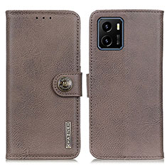 Coque Portefeuille Livre Cuir Etui Clapet K02Z pour Vivo iQOO U5x Gris