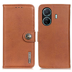 Coque Portefeuille Livre Cuir Etui Clapet K02Z pour Vivo iQOO Z6 Pro 5G Marron