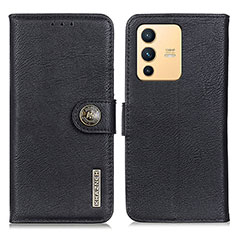 Coque Portefeuille Livre Cuir Etui Clapet K02Z pour Vivo V23 5G Noir