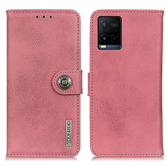 Coque Portefeuille Livre Cuir Etui Clapet K02Z pour Vivo Y21 Rose