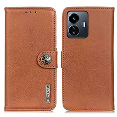 Coque Portefeuille Livre Cuir Etui Clapet K02Z pour Vivo Y77e 5G Marron