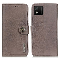 Coque Portefeuille Livre Cuir Etui Clapet K02Z pour Wiko Y52 Gris