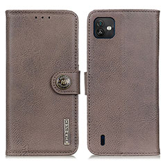 Coque Portefeuille Livre Cuir Etui Clapet K02Z pour Wiko Y82 Gris