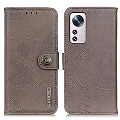 Coque Portefeuille Livre Cuir Etui Clapet K02Z pour Xiaomi Mi 12 Pro 5G Gris