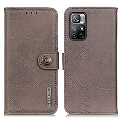 Coque Portefeuille Livre Cuir Etui Clapet K02Z pour Xiaomi Poco M4 Pro 5G Gris