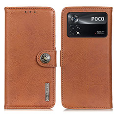 Coque Portefeuille Livre Cuir Etui Clapet K02Z pour Xiaomi Poco X4 Pro 5G Marron