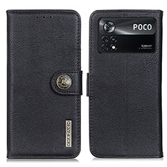 Coque Portefeuille Livre Cuir Etui Clapet K02Z pour Xiaomi Poco X4 Pro 5G Noir