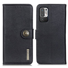 Coque Portefeuille Livre Cuir Etui Clapet K02Z pour Xiaomi Redmi Note 10T 5G Noir