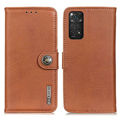 Coque Portefeuille Livre Cuir Etui Clapet K02Z pour Xiaomi Redmi Note 11S 4G Marron