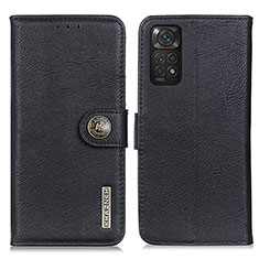 Coque Portefeuille Livre Cuir Etui Clapet K02Z pour Xiaomi Redmi Note 11S 4G Noir