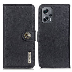 Coque Portefeuille Livre Cuir Etui Clapet K02Z pour Xiaomi Redmi Note 11T Pro+ Plus 5G Noir