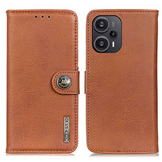 Coque Portefeuille Livre Cuir Etui Clapet K02Z pour Xiaomi Redmi Note 12 Turbo 5G Marron