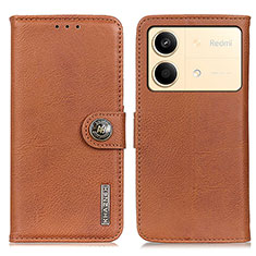 Coque Portefeuille Livre Cuir Etui Clapet K02Z pour Xiaomi Redmi Note 13R Pro 5G Marron