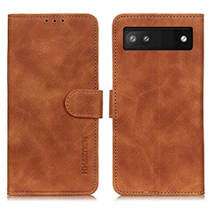 Coque Portefeuille Livre Cuir Etui Clapet K03Z pour Google Pixel 6a 5G Marron