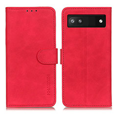 Coque Portefeuille Livre Cuir Etui Clapet K03Z pour Google Pixel 6a 5G Rouge