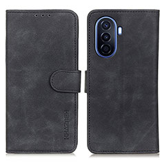 Coque Portefeuille Livre Cuir Etui Clapet K03Z pour Huawei Enjoy 50 Noir