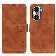 Coque Portefeuille Livre Cuir Etui Clapet K03Z pour Huawei Honor 60 5G Marron