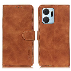 Coque Portefeuille Livre Cuir Etui Clapet K03Z pour Huawei Honor X7a Marron