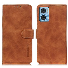 Coque Portefeuille Livre Cuir Etui Clapet K03Z pour Motorola Moto E22 Marron