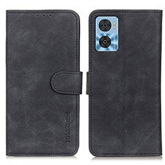 Coque Portefeuille Livre Cuir Etui Clapet K03Z pour Motorola Moto E22 Noir