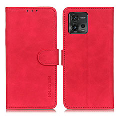 Coque Portefeuille Livre Cuir Etui Clapet K03Z pour Motorola Moto G72 Rouge