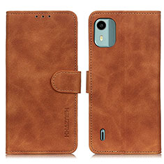 Coque Portefeuille Livre Cuir Etui Clapet K03Z pour Nokia C12 Marron