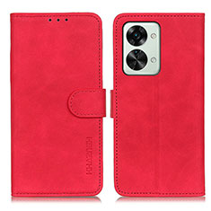 Coque Portefeuille Livre Cuir Etui Clapet K03Z pour OnePlus Nord 2T 5G Rouge