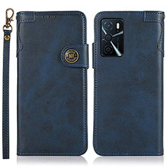 Coque Portefeuille Livre Cuir Etui Clapet K03Z pour Oppo A16 Bleu