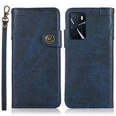 Coque Portefeuille Livre Cuir Etui Clapet K03Z pour Oppo A16s Bleu
