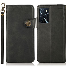 Coque Portefeuille Livre Cuir Etui Clapet K03Z pour Oppo A16s Noir