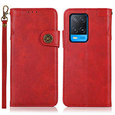 Coque Portefeuille Livre Cuir Etui Clapet K03Z pour Oppo A54 4G Rouge
