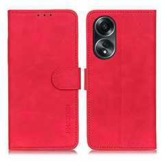 Coque Portefeuille Livre Cuir Etui Clapet K03Z pour Oppo A58 4G Rouge