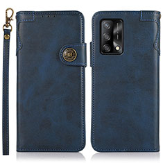 Coque Portefeuille Livre Cuir Etui Clapet K03Z pour Oppo A74 4G Bleu