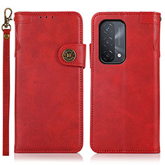 Coque Portefeuille Livre Cuir Etui Clapet K03Z pour Oppo A74 5G Rouge