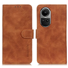 Coque Portefeuille Livre Cuir Etui Clapet K03Z pour Oppo Reno10 5G Marron