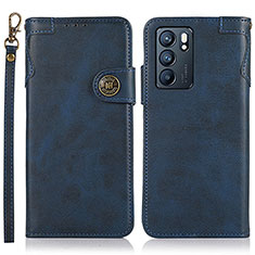 Coque Portefeuille Livre Cuir Etui Clapet K03Z pour Oppo Reno6 5G Bleu