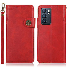 Coque Portefeuille Livre Cuir Etui Clapet K03Z pour Oppo Reno6 5G Rouge