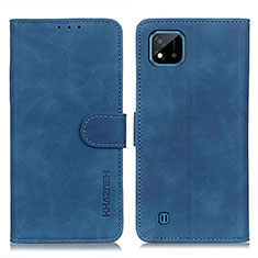 Coque Portefeuille Livre Cuir Etui Clapet K03Z pour Realme C20 Bleu