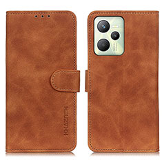 Coque Portefeuille Livre Cuir Etui Clapet K03Z pour Realme C35 Marron