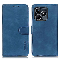 Coque Portefeuille Livre Cuir Etui Clapet K03Z pour Realme C51 Bleu