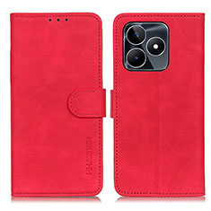 Coque Portefeuille Livre Cuir Etui Clapet K03Z pour Realme C51 Rouge