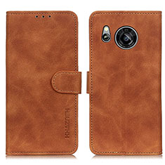 Coque Portefeuille Livre Cuir Etui Clapet K03Z pour Sharp Aquos Sense8 Marron