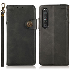 Coque Portefeuille Livre Cuir Etui Clapet K03Z pour Sony Xperia 1 III Noir