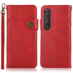 Coque Portefeuille Livre Cuir Etui Clapet K03Z pour Sony Xperia 1 III Rouge