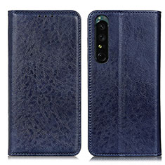 Coque Portefeuille Livre Cuir Etui Clapet K03Z pour Sony Xperia 1 IV SO-51C Bleu