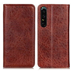 Coque Portefeuille Livre Cuir Etui Clapet K03Z pour Sony Xperia 1 IV SO-51C Marron