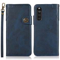 Coque Portefeuille Livre Cuir Etui Clapet K03Z pour Sony Xperia 10 III Lite Bleu