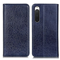 Coque Portefeuille Livre Cuir Etui Clapet K03Z pour Sony Xperia 10 IV SO-52C Bleu